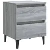 vidaXL Table de nuit avec pieds en métal gris Sonoma Voir les images du produit 2