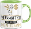 Verkäuferin Geschenk Tasse Becher Die Frau Die Allen Kann Produktbild-Vorschau 1