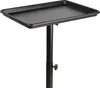 A black adjustable height trolley with a tray on a white background. Podgląd zdjęcia produktu