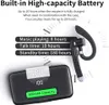 A marketing image showcasing a Bluetooth headset and its charging case, with text highlighting battery life and capacity. Produktbild-Vorschau