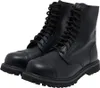 A pair of black lace-up boots on a white background. Produktbild-Vorschau