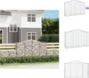 vidaXL Gabionen mit Hochbogen 6 Stk. 200x50x120/140cm Produktbild-Vorschau 1