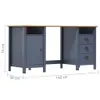 vidaXL Schreibtisch Hill Grau 150x50x74 cm Massivholz Produktbild-Vorschau 11