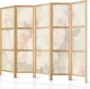 A five-panel room divider with a floral print. Náhled obrázku produktu