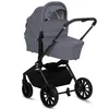 A studio shot of a gray and black baby stroller. Náhled obrázku produktu