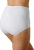 A close-up side view of a person wearing white cotton underwear. Produktbild-Vorschau