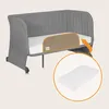 A baby crib with a mattress and a side rail protector. An inset shows a separate mattress. Náhľad obrázku produktu