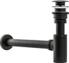 A black bathroom sink drain assembly with a bottle trap. Produktbild-Vorschau