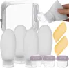 A set of travel-sized containers and a clear toiletry bag. Produktbild-Vorschau