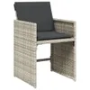 Design 11-tlg. Garten-Essgruppe mit Kissen Hellgrau Poly Produktbild-Vorschau 4