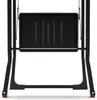 A close-up view of the bottom section of a black, two-step folding step stool. Podgląd zdjęcia produktu