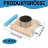 2er Set Vogelkäfig-Zubehör, Edelstahlnapf & Holzsitzstange, Produktbild-Vorschau 2