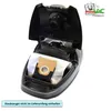 An open vacuum cleaner showing a dust bag inside. Produktbild-Vorschau