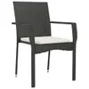 vidaXL Gartenstühle mit Kissen 4 Stk. Poly Rattan Schwarz - Produktbild-Vorschau 4