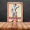 Metallschild in 15x20 cm mit sexy Cowboy und Spruch - Ich Produktbild-Vorschau 4