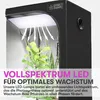 A grow tent with plants inside, illuminated by an LED grow light. Náhľad obrázku produktu