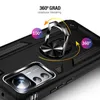 Close-up of a black phone case with a rotating ring stand, showing its features. Produktbild-Vorschau