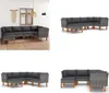 vidaXL 6 tlg. Garten Lounge Set mit Kissen Poly Rattan Grau Produktbild-Vorschau 1