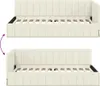 vidaXL Narożna rama łóżka z zagłówkiem kremowa 90 cm x 200 Podgląd zdjęcia produktu 8