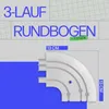 Gardinenschiene 480cm (4x120cm) / 3-läufig mit Rundbogen, Produktbild-Vorschau 2