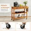 COSTWAY Carrello da cucina in legno, mobile da cucina con Anteprima dell’immagine prodotto 6