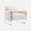 sweeek - Vintage-Sessel mit Cordbezug und verchromtem Produktbild-Vorschau 1