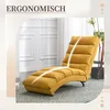 A yellow chaise lounge chair is shown in a room with a white wall and a potted plant. Voir les images du produit