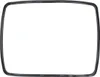 A black rubber gasket with rounded corners, laid flat against a white background. Produktbild-Vorschau