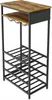 A freestanding wine rack with a wooden top and shelves, and a metal frame. Podgląd zdjęcia produktu