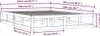 A diagram showing the dimensions of a bed frame. Produktbild-Vorschau