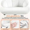 Close-up collage of a white chair, highlighting its upholstery and foam. Produktbild-Vorschau