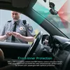 A security guard is shown interacting with someone inside a car, with a dashcam visible on the windshield. Produktbild-Vorschau