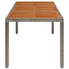 Gartentisch mit Holzplatte Grau 150x90x75 cm Poly Rattan Produktbild-Vorschau 4