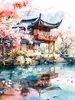 CALVENDO Puzzle Tempelanlage zur Kirschblüte in China. Produktbild-Vorschau 3