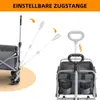 Diagram showing adjustable handle positions of a foldable wagon. Produktbild-Vorschau
