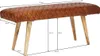 WOHNLING Sitzbank Echtleder / Massivholz Bank 115x53x38 cm Produktbild-Vorschau 9