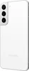 The back of a white Samsung Galaxy S22 smartphone is shown against a white background. The camera module with three lenses is visible on the top left, and the Samsung logo is centered on the lower back. Produktbild-Vorschau