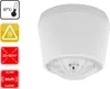 A white smoke detector with several informational icons on the left side. Produktbild-Vorschau