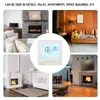 A collage of four different living spaces and a central image of a digital thermostat. Náhľad obrázku produktu