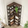 A corner bookshelf filled with decorative items and books. Náhled obrázku produktu