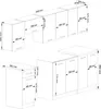 Technical drawing showing dimensions of kitchen cabinets. Podgląd zdjęcia produktu