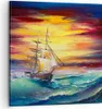 Bild auf Leinwand - Leinwandbild - Meer Welle Boot - Produktbild-Vorschau 1