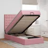 vidaXL Ottoman-Bett mit Matratzen & LEDs Rosa 100x200 cm Produktbild-Vorschau 2