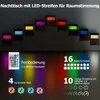 A display of nightstands with LED lighting, showcasing different color options and features. Produktbild-Vorschau