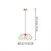 Sospensione Rustica-Country Cartlton 2 Acciaio Rame 1 Luce Anteprima dell’immagine prodotto 3