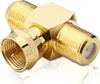 Sat-T-Stück 1-mal F-Stecker / 2-mal F-Buchse vergoldet 2x Produktbild-Vorschau 2