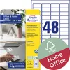 Avery L4736REV-10, Biela, Laserový, 45.7 x 21.2 mm, 480 Náhľad obrázku produktu 1