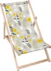 A foldable wooden deck chair with a floral pattern. Náhled obrázku produktu
