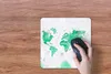 MuchoWow® Mauspad Mousepad Weltkarten - Grün - Farbe 30x30 Produktbild-Vorschau 3