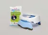 A portable potty and a pack of disposable liners are displayed against a light gray background. Produktbild-Vorschau